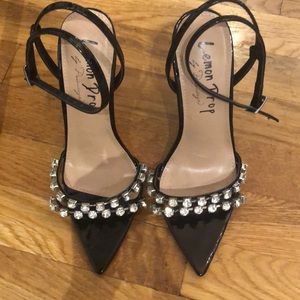 Rhinestone pointed toe sandals